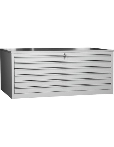 Wolfstahl Planschrank stahl 6 Schubladen 113 x 83 x 105 cm A0 lichtgrau