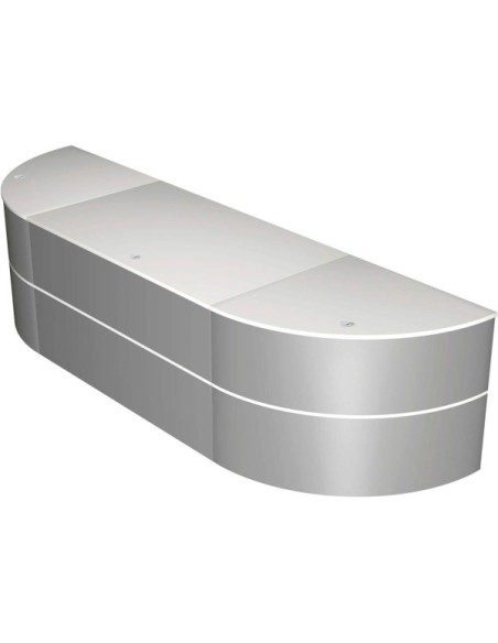 Padua Empfangstheke silber/weiss