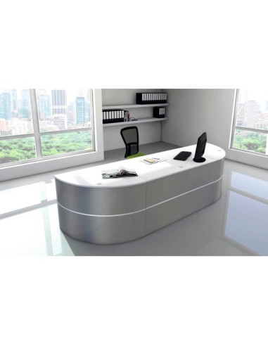 Padua Empfangstheke silber/weiss