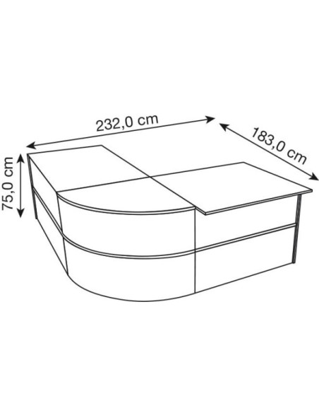 Padua Empfangstheke silber/weiss