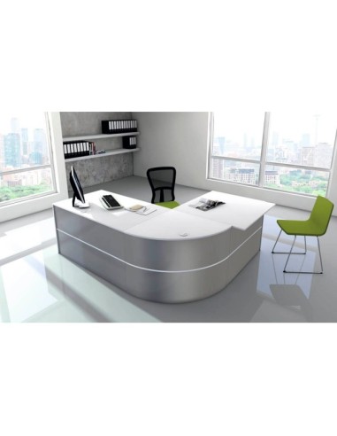 Padua Empfangstheke silber/weiss