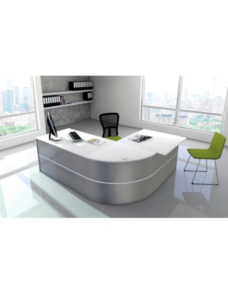 Padua Empfangstheke silber/weiss