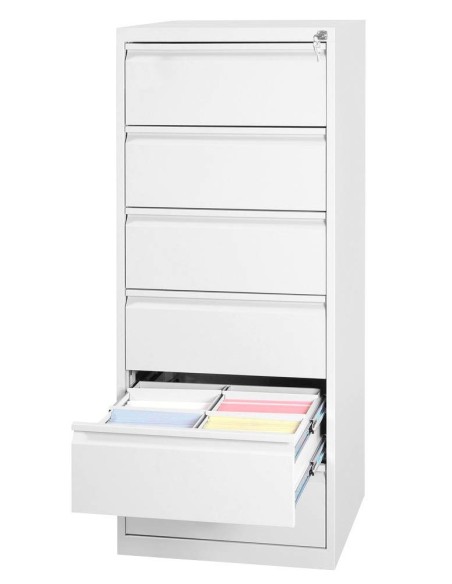 Wolfstahl Karteischrank stahl 6 Schubladen 53 x 62 x 132 cm reinweiss