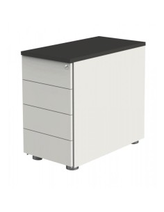 Standcontainer Move 4192 Holz weiss (Abdeckplatte anthrazit), 4 normale Schubladen, abschliessbar 2