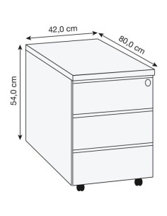 Rollcontainer lichtgrau 3 Auszüge 2