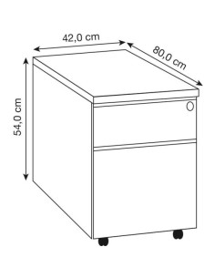 Rollcontainer lichtgrau 2 Auszüge 2