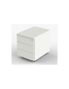 Rollcontainer Milano 4647 Holz weiss, 3 normale Schubladen, abschliessbar