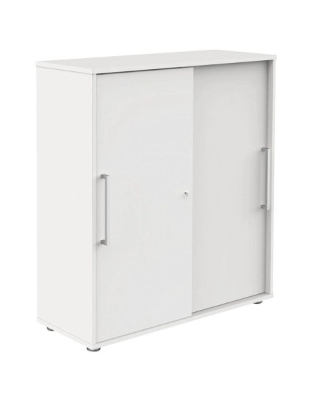 Schiebetürenschrank weiss/weiss 2 Fachböden