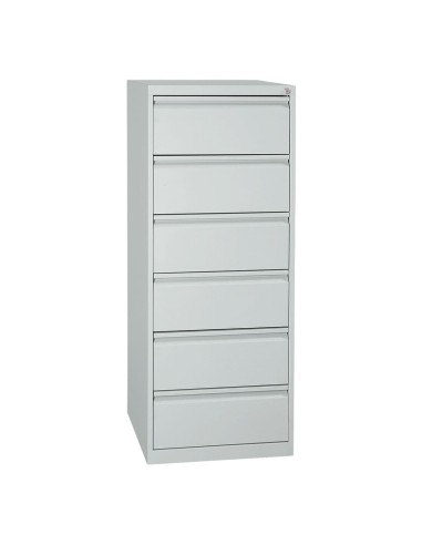Wolfstahl Karteischrank stahl 6 Schubladen 53 x 62 x 132 cm lichtgrau