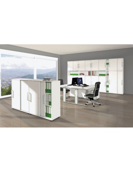 Schiebetürenschrank weiss/weiss 2 Fachböden