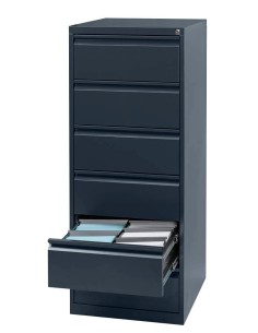 Wolfstahl Karteischrank stahl 6 Schubladen 53 x 62 x 132 cm schwarz 2
