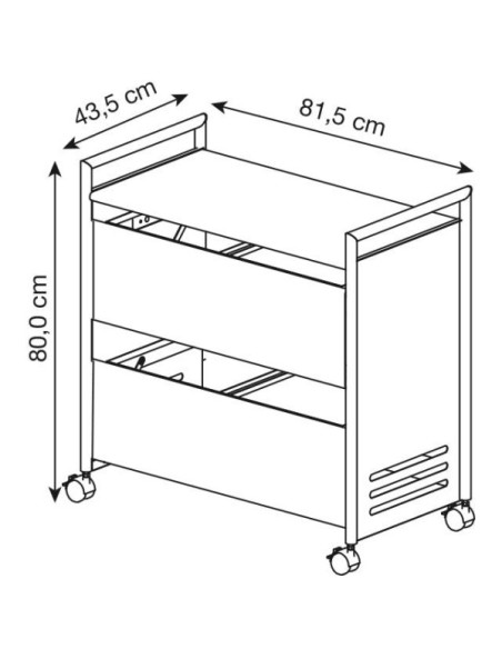 Hängemappenwagen mit 2 x Hängemappenauszug