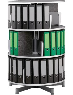 Wolfstahl Ordnersäule 3 Etagen, bis zu 72 Ordner, Etagen einzeln drehbar, Höhe 126 cm