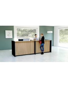 Empfangstheke Marino up & down für 1 Person, eiche 328,0 x 98,0 x 112,0 cm
