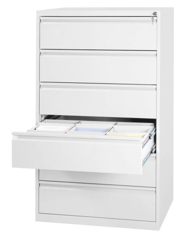 Wolfstahl Karteischrank stahl 6 Schubladen 76 x 62 x 132 cm reinweiss