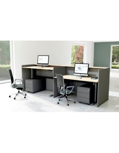 Empfangstheke Marino up & down für 1 Person, eiche 328,0 x 98,0 x 112,0 cm