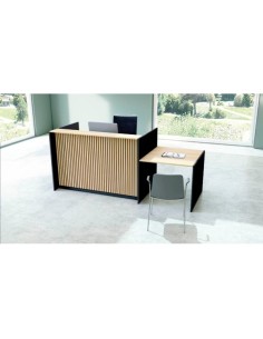 Empfangstheke Marino up & down für 2 Personen, eiche 253,0 x 98,0 x 112,0 cm