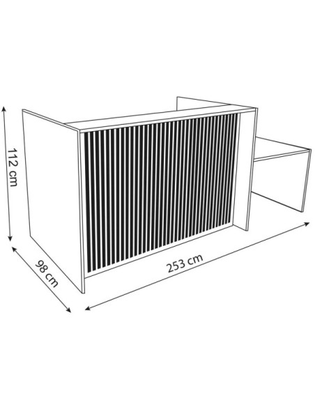 Empfangstheke Marino up & down für 2 Personen, eiche 253,0 x 98,0 x 112,0 cm