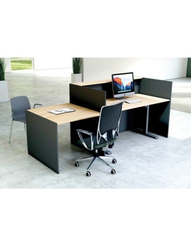 Empfangstheke Marino up & down für 2 Personen, eiche 253,0 x 98,0 x 112,0 cm