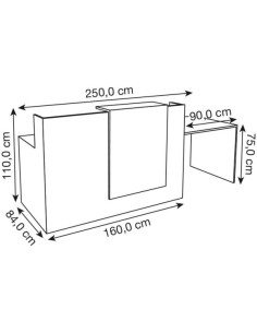 SYDNEY Empfangstheke weiss/grau 2