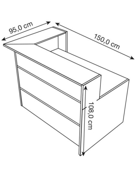 Empfangstheke BARI grau/weiss