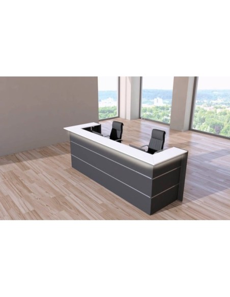 Empfangstheke BARI grau/weiss