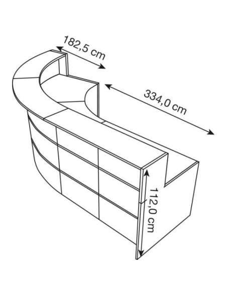 Empfangstheke BARI grau/weiss