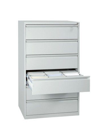 Wolfstahl Karteischrank stahl 6 Schubladen 76 x 62 x 132 cm lichtgrau