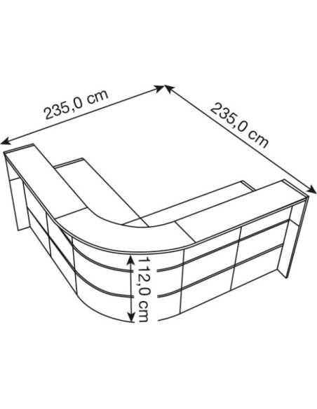 Empfangstheke BARI grau/weiss
