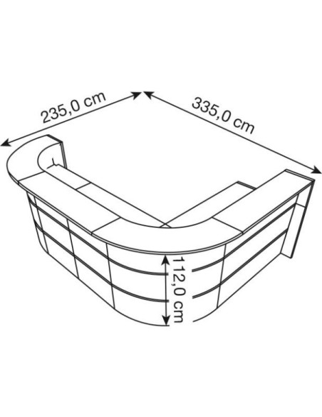 Empfangstheke BARI grau/weiss