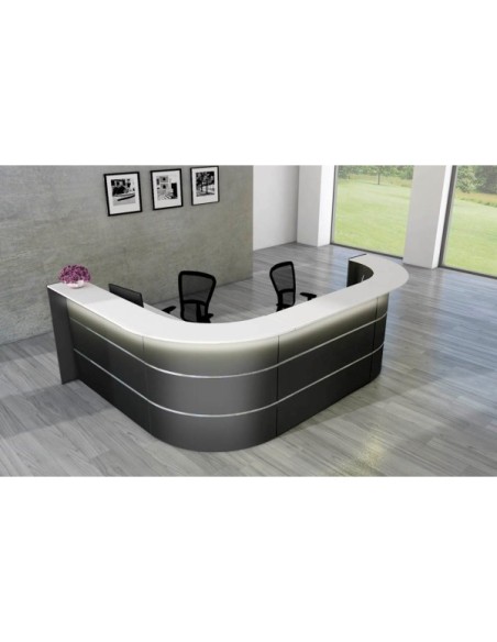 Empfangstheke BARI grau/weiss