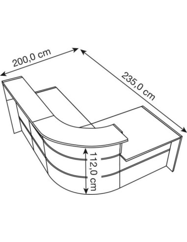 Empfangstheke BARI grau/weiss