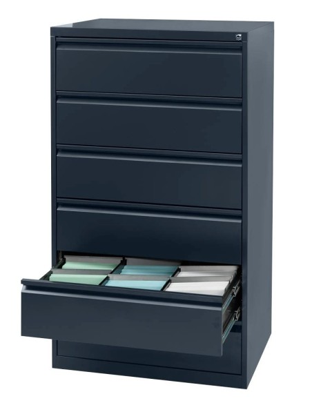 Wolfstahl Karteischrank stahl 6 Schubladen 76 x 62 x 132 cm schwarz