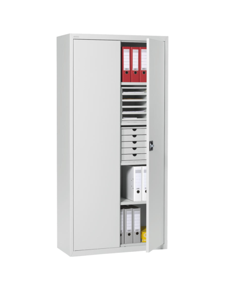 Wolfstahl Büro Stahlschrank - Aktenschrank Lichtgrau abschliessbar 92x42x195cm, zerlegt