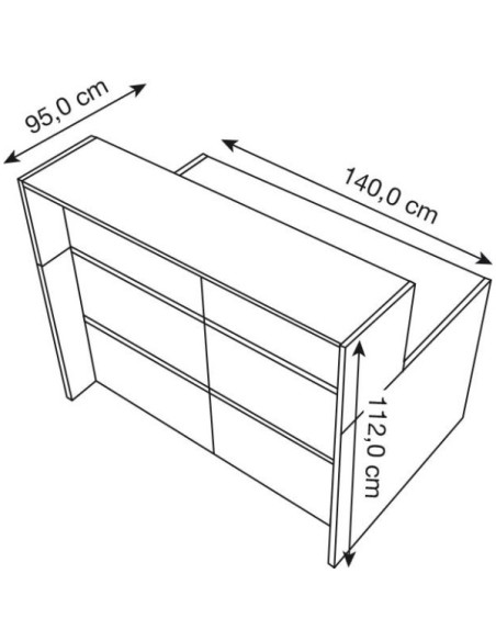 Empfangstheke BARI grau/weiss
