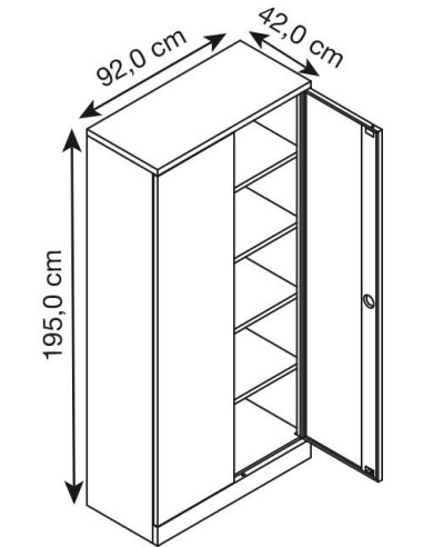 Wolfstahl Büro Stahlschrank - Aktenschrank Lichtgrau abschliessbar 92x42x195cm, zerlegt