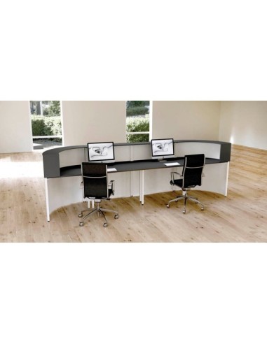 Empfangstheke Cento 7 für 2 Personen, weiss, anthrazit 360,0 x 80,0 x 110,0 cm