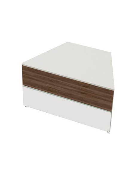 Anbautheke weiss, nussbaum/weiss 3296