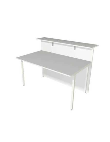 Empfangstheke weiss, nussbaum/weiss 3302