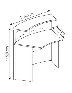 Grundtheke Genua 45° 118,0 x 70,0 x 115,0 cm (BxTxH) 2