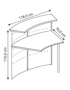Anbautheke Genua 3991 buche Freiform 118x70 cm (BxT) 2