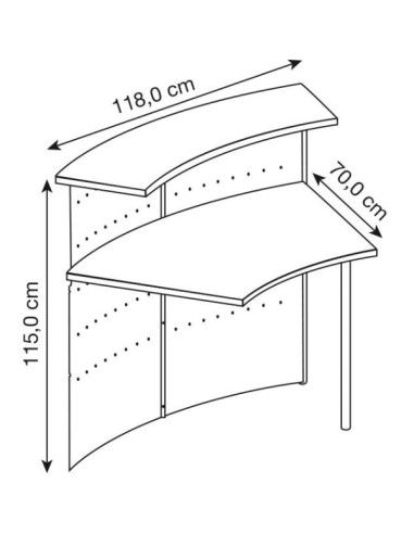 Anbautheke Genua 3991 buche Freiform 118x70 cm (BxT)