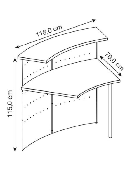 Anbautheke Genua 3991 buche Freiform 118x70 cm (BxT)