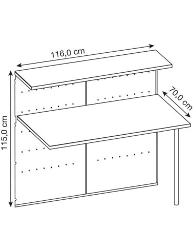 Anbautheke Genua 3992 buche rechteckig 116x70 cm (BxT)