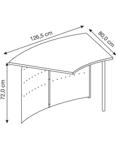 Anbautisch Genua 3993 buche Freiform 126,5x80 cm (BxT)