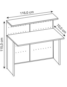 Grundtheke Genua alusilber/buche gerade 116,0 x 70,0 x 115,0 cm (BxTxH) 2