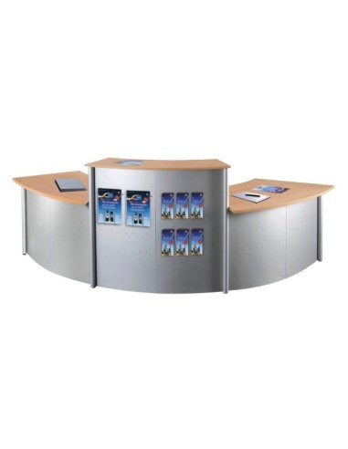 Grundtheke Genua alusilber/buche gerade 116,0 x 70,0 x 115,0 cm (BxTxH)