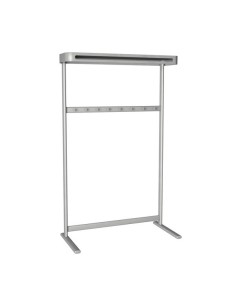 Garderobenständer Sevilla 6186, mit 8 Haken, mit Schirmständer, mit Hutablage, Metall, silber