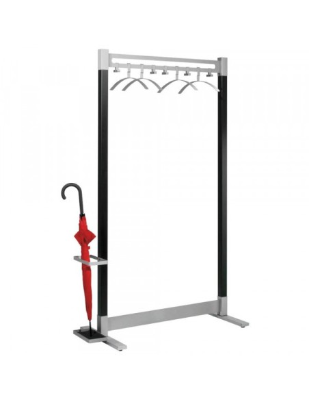 Garderobenständer Montana 6552, Metall, silber, schwarz