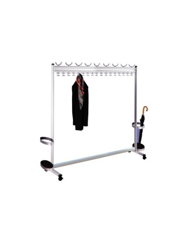 Garderobenständer Multiline 6758, mit 86 Haken, Metall, silber